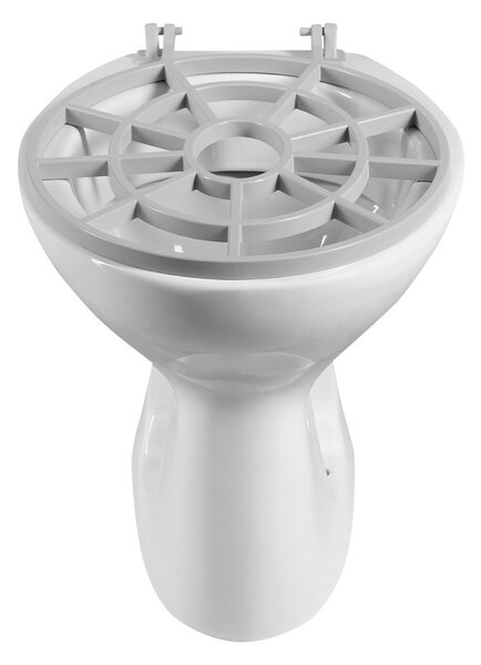 Aqualine Aqualine, Chiuvetă de sine stătătoare din ceramică cu grilă 36x54 cm, gunoi de jos, alb, VKS01