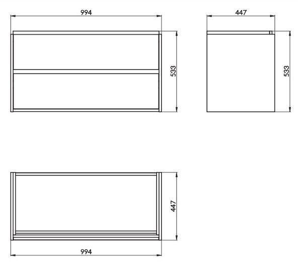 Cersanit Crea, dulap de perete cu chiuveta 100cm, set B117, stejar, S801-290