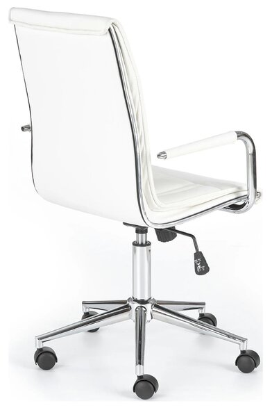 Scaun de birou PORTO 2, alb, piele ecologica, 53x57x97/107 cm