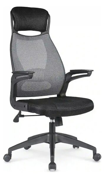 Scaun de birou SOLARIS, negru/gri, stofa mesh/metal/plastic, 58x62x116