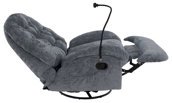 KONDELA Scaun pivotant de lux, cu balansare, gri, DELMOR
