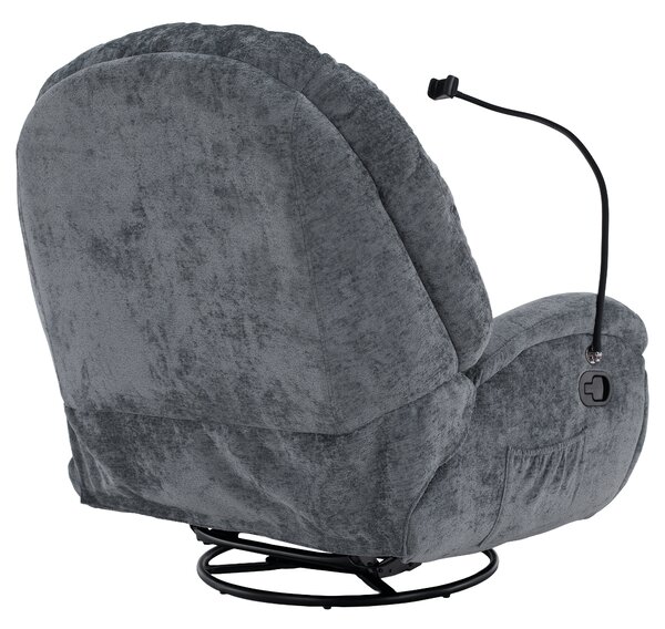 KONDELA Scaun pivotant de lux, cu balansare, gri, DELMOR