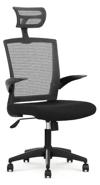 Scaun de birou VALOR, negru/gri, stofa mesh/metal, 64x62x115/125 cm