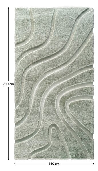 KONDELA Covor, verde/model 3D, 140x200, PUFIN TYP 2