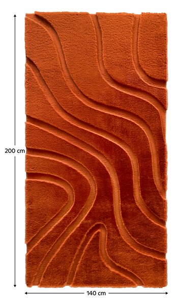 KONDELA Covor, cărămiziu/model 3D, 140x200, PUFIN TYP 2