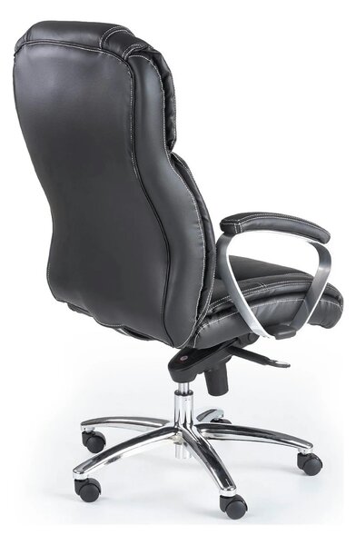 Scaun birou comod FOSTER, negru, piele ecologica/PVC, 69x74x117/124 cm