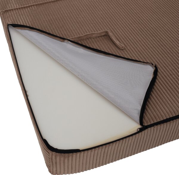 KONDELA Saltea pliabilă/fotoliu extensibil, 2 in 1, maro deschis, VEDIS