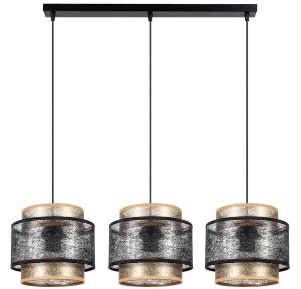 Lustră pe cablu GABI 3xE27/60W/230V aurie/neagră