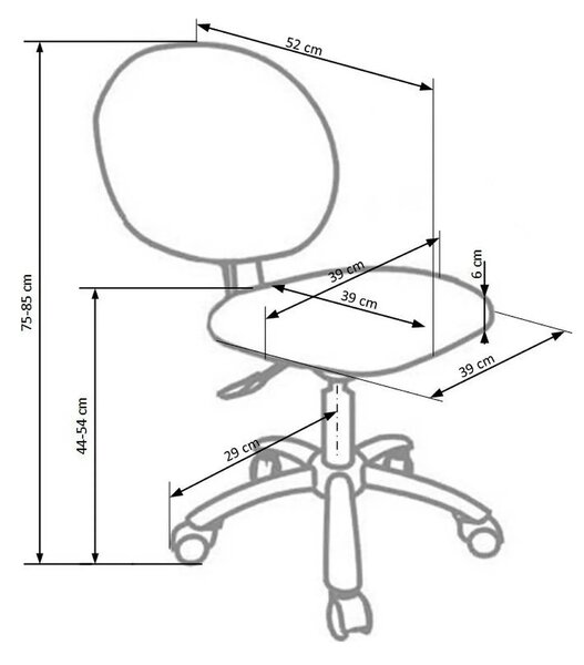 Scaun de birou pentru copii GOL, verde/alb/negru, piele ecologica, 39x