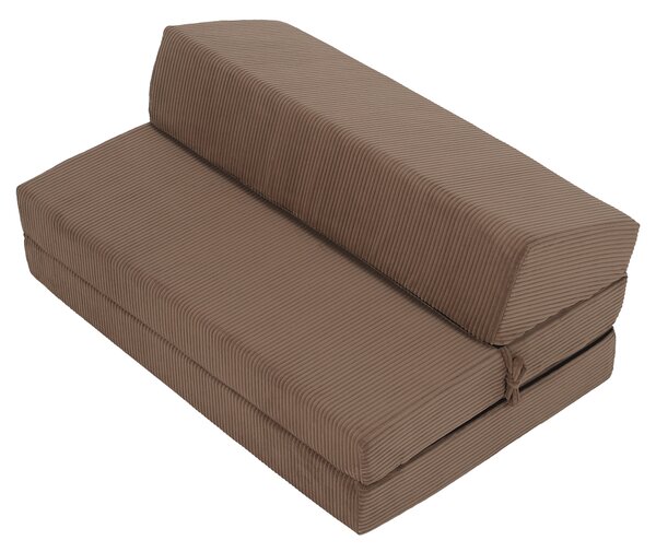 KONDELA Saltea pliabilă/fotoliu extensibil, 2 in 1, maro deschis, VEDIS
