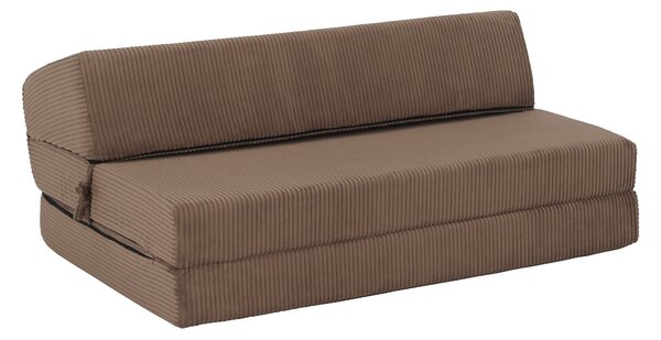KONDELA Saltea pliabilă/fotoliu extensibil, 2 in 1, maro deschis, VEDIS