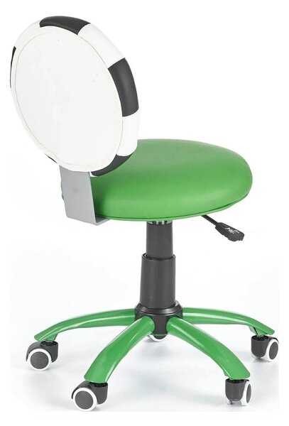 Scaun de birou pentru copii GOL, verde/alb/negru, piele ecologica, 39x
