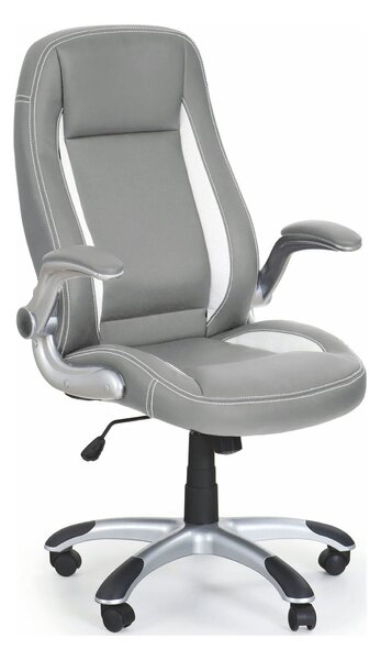 Scaun gaming SATURN, gri, piele ecologica perforata, 67x65x112/120 cm
