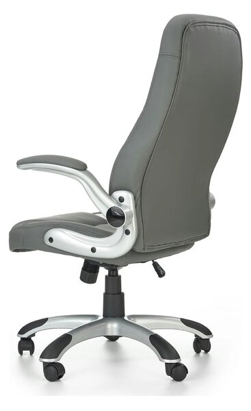 Scaun gaming SATURN, gri, piele ecologica perforata, 67x65x112/120 cm