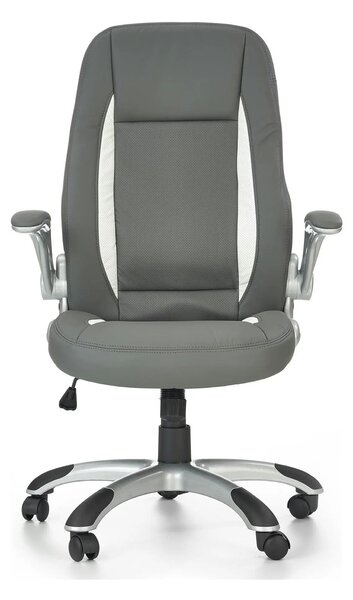 Scaun gaming SATURN, gri, piele ecologica perforata, 67x65x112/120 cm