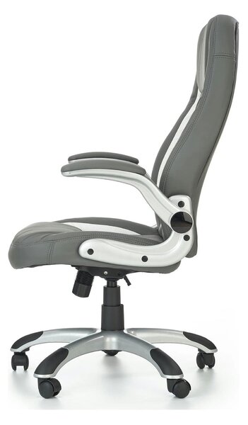 Scaun gaming SATURN, gri, piele ecologica perforata, 67x65x112/120 cm