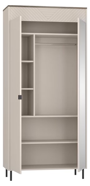KONDELA Dulap, caşmir/stejar castello, EYCO 2D/40