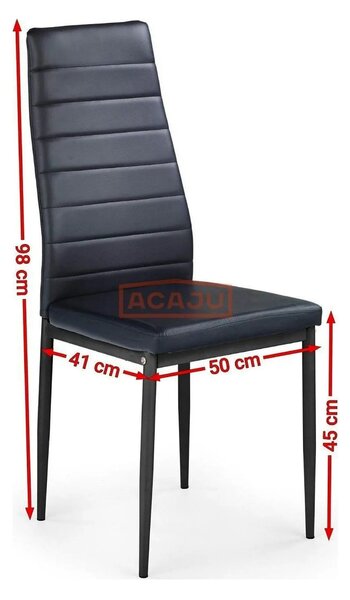 Scaun bucatarie rezistent K70, negru, piele ecologica/metal, 41x50x98