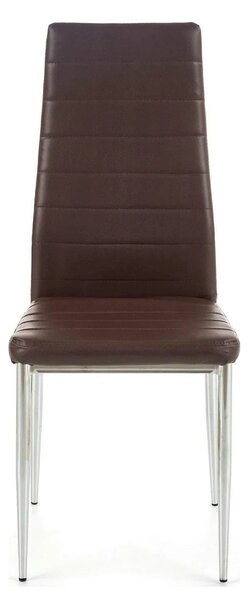 Scaun bucatarie K70, maro inchis/negru, metal/piele ecologica, 41x50x9