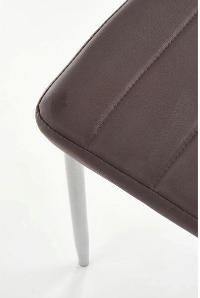 Scaun bucatarie K70, maro inchis/negru, metal/piele ecologica, 41x50x9