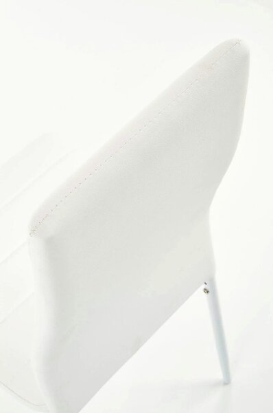 Scaun bucatarie rezistent K70, alb, piele ecologica/metal, 41x50x98 cm