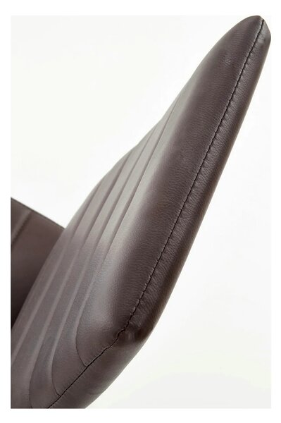 Scaun bucatarie K70, maro inchis/negru, metal/piele ecologica, 41x50x9