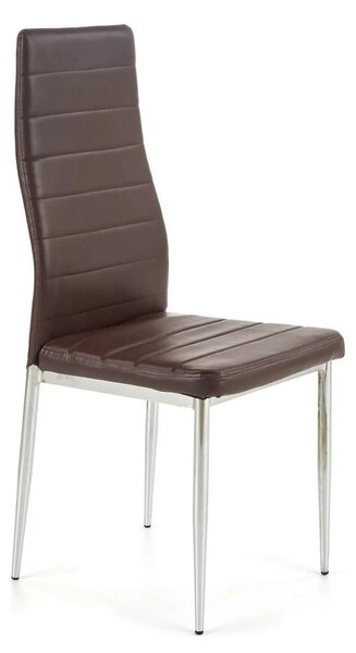Scaun bucatarie K70, maro inchis/negru, metal/piele ecologica, 41x50x9