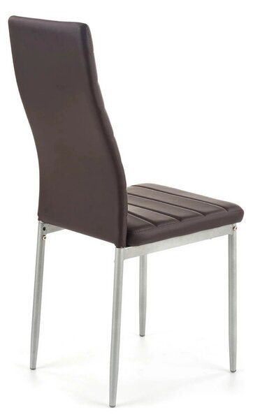 Scaun bucatarie K70, maro inchis/negru, metal/piele ecologica, 41x50x9