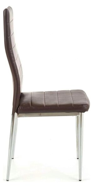 Scaun bucatarie K70, maro inchis/negru, metal/piele ecologica, 41x50x9