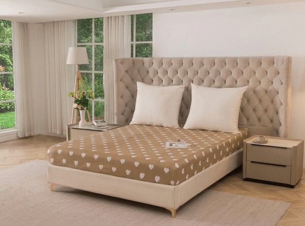 Cearsaf din microfibra CARAMHEART maro 90x200 cm