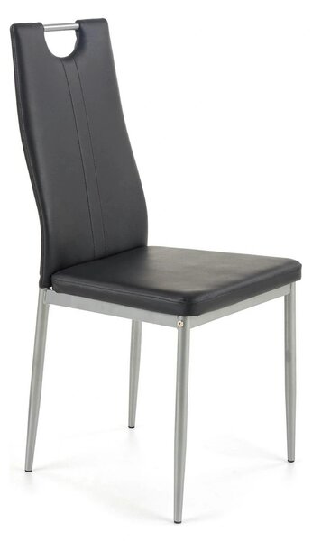 Scaune dining K202, negru/crom, piele ecologica/metal, 44X54X97 CM