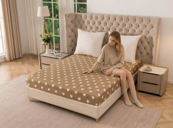 Cearsaf din microfibra CARAMHEART maro 90x200 cm