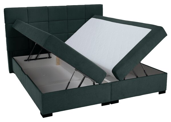 KONDELA Pat boxspring, 200x200, verde, APRIL