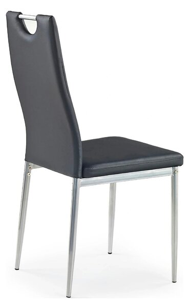 Scaune dining K202, negru/crom, piele ecologica/metal, 44X54X97 CM