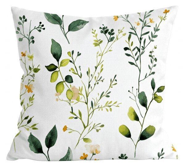 Husa pentru perna din microfibra FLORAMA 45x45 cm, albă