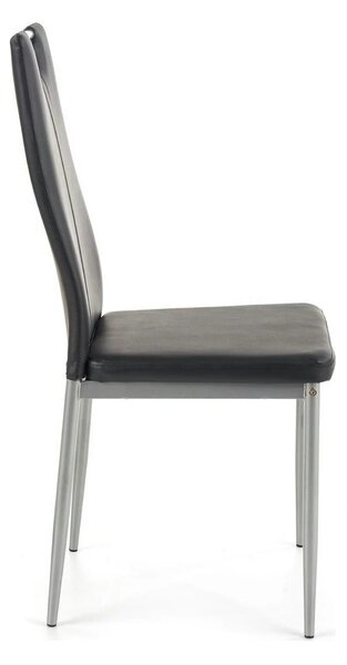 Scaune dining K202, negru/crom, piele ecologica/metal, 44X54X97 CM