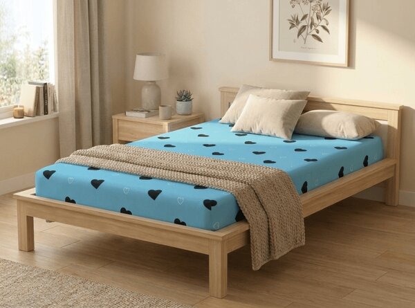 Cearsaf din microfibra CORAZON albastru 90x200 cm