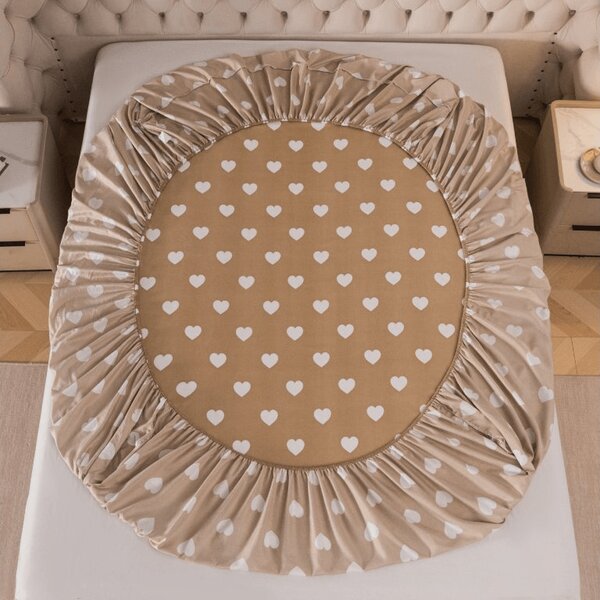 Cearsaf din microfibra CARAMHEART maro 90x200 cm