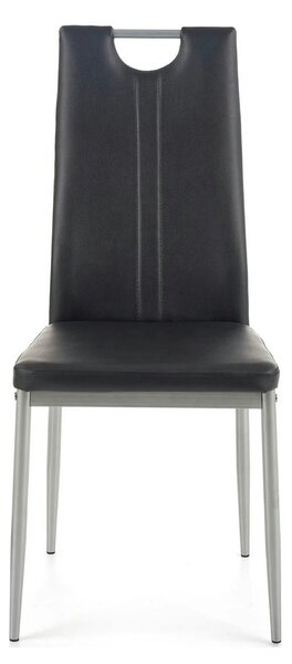 Scaune dining K202, negru/crom, piele ecologica/metal, 44X54X97 CM