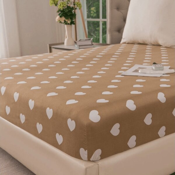 Cearsaf din microfibra CARAMHEART maro 90x200 cm
