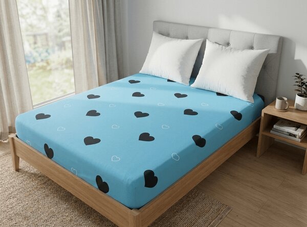 Cearsaf din microfibra CORAZON albastru 90x200 cm