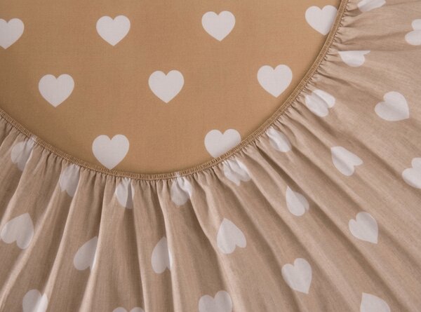 Cearsaf din microfibra CARAMHEART maro 90x200 cm