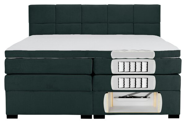 KONDELA Pat boxspring, 200x200, verde, APRIL