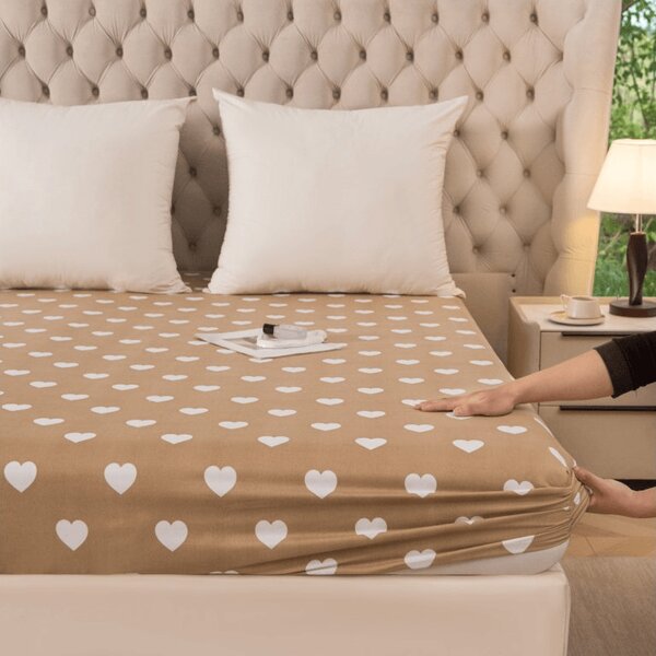 Cearsaf din microfibra CARAMHEART maro 90x200 cm