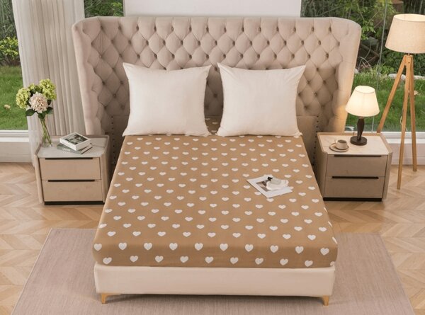 Cearsaf din microfibra CARAMHEART maro 90x200 cm