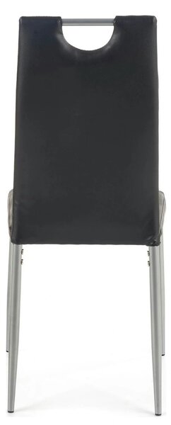Scaune dining K202, negru/crom, piele ecologica/metal, 44X54X97 CM