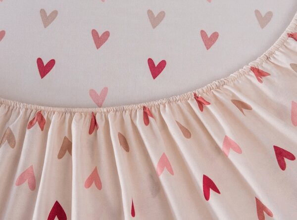 Cearsaf din microfibra SOFHEARTS crem 90x200 cm