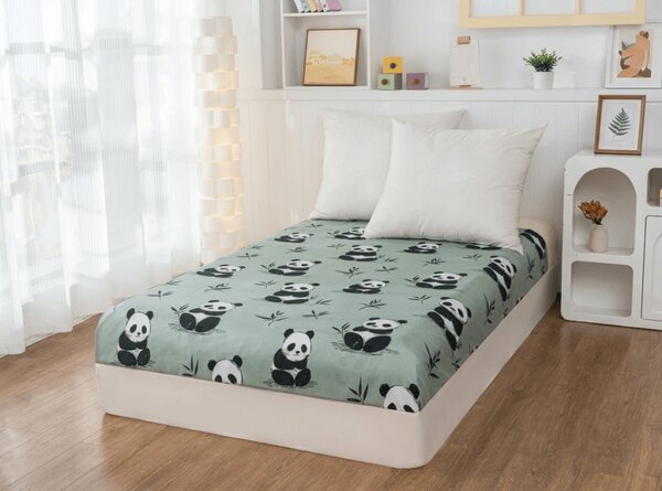 Cearsaf din microfibra PANDA RELAX mentol 90x200 cm