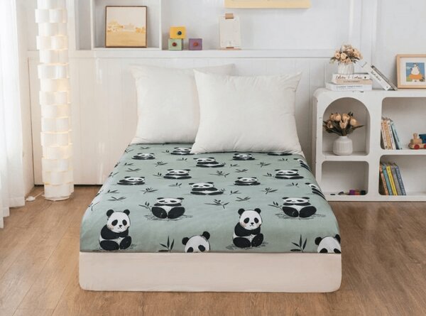 Cearsaf din microfibra PANDA RELAX mentol 90x200 cm