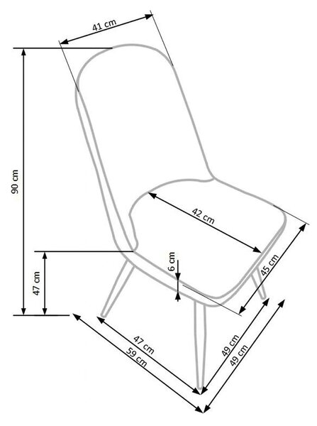 Scaun bucatarie tapitat K214, crem/stejar miere, piele ecologica/metal